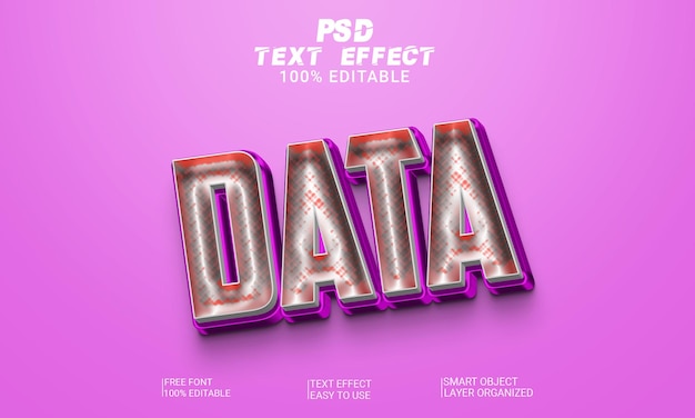 Fichier Psd De Style De Texte Entièrement Modifiable De Données D'effet De Texte 3d