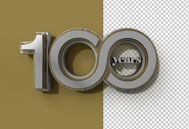 Fichier Psd Transparent De 100 Ans De Rendu 3d.