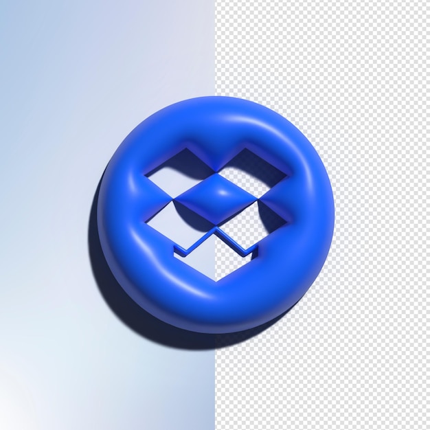 PSD fichier psd transparent 3d du logo des médias sociaux dropbox.