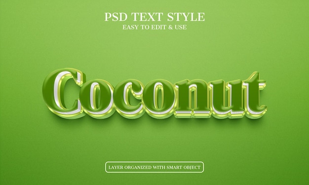 Fichier texte modifiable de noix de coco verte