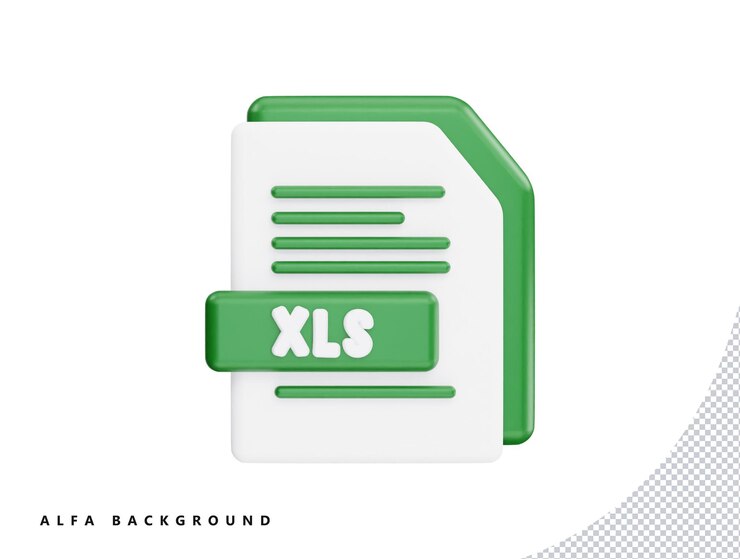 PSD fichier xls avec style minimal de dessin animé icône vectorielle 3d