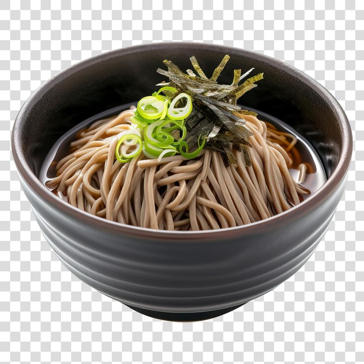 PSD los fideos fríos de trigo sarraceno zaru soba aislados sobre un fondo transparente png
