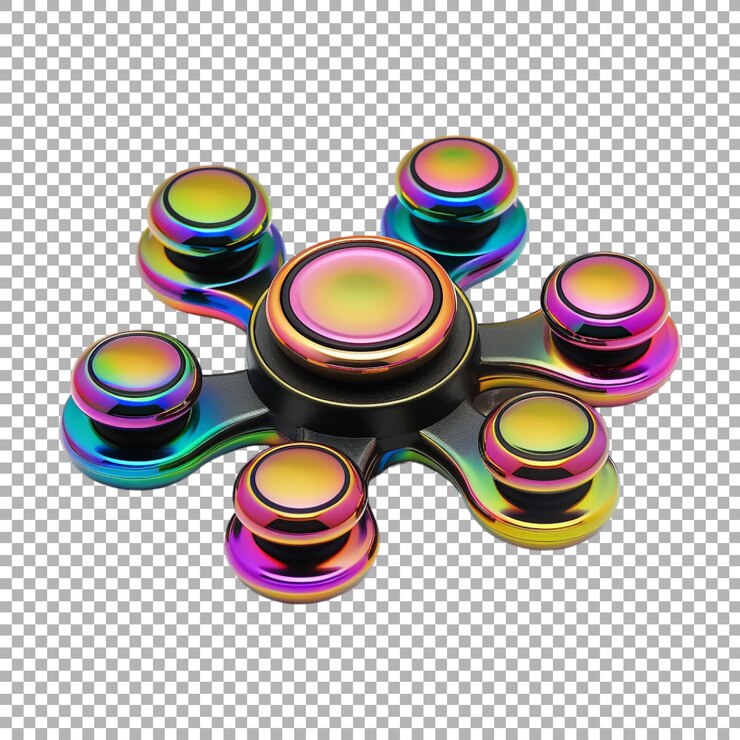 PSD fidget colorido en un fondo transparente generado por ai