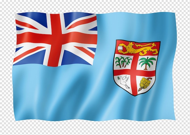 Fidschi-Flagge isoliert auf weiß
