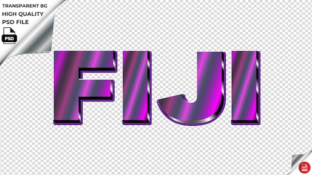 Fidschi-typographie lila licht text metall psd durchsichtig
