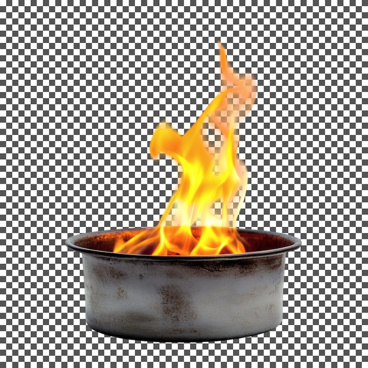PSD fiery bowl isolato su uno sfondo trasparente