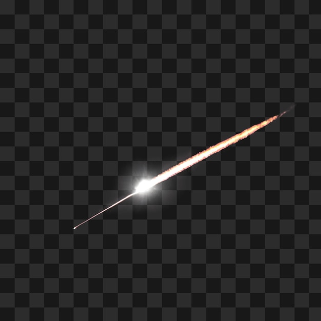 Fiery Comet Streak Effetto di luce spaziale PNG trasparente