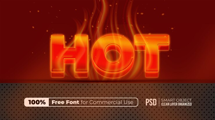 PSD fiery hot text effect
