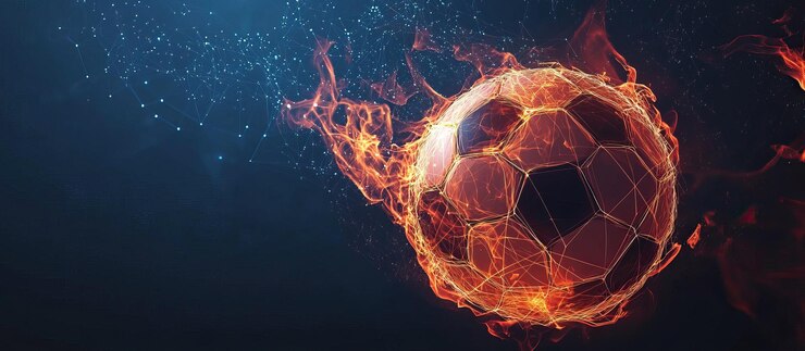 Fiery Soccer Ball Abstract