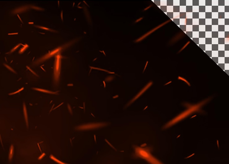 PSD fiery sparks on a dark background