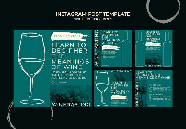 Fiesta de cata de vinos publicaciones de instagram