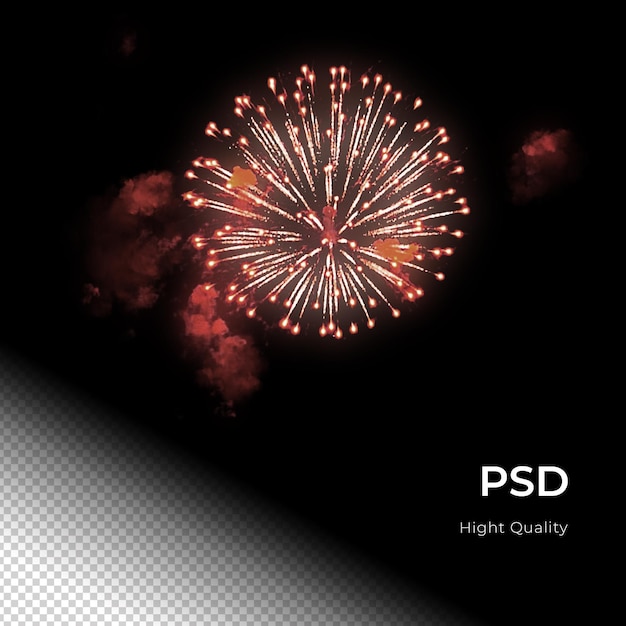 Fiesta de celebración de fuegos artificiales feliz año nuevo PNG PSD Transfarent Background