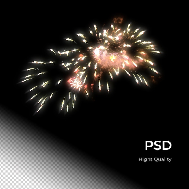 Fiesta de celebración de fuegos artificiales feliz año nuevo PNG PSD Transfarent Background