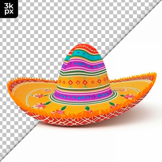 PSD fiesta sombrero isolado em um fundo transparente