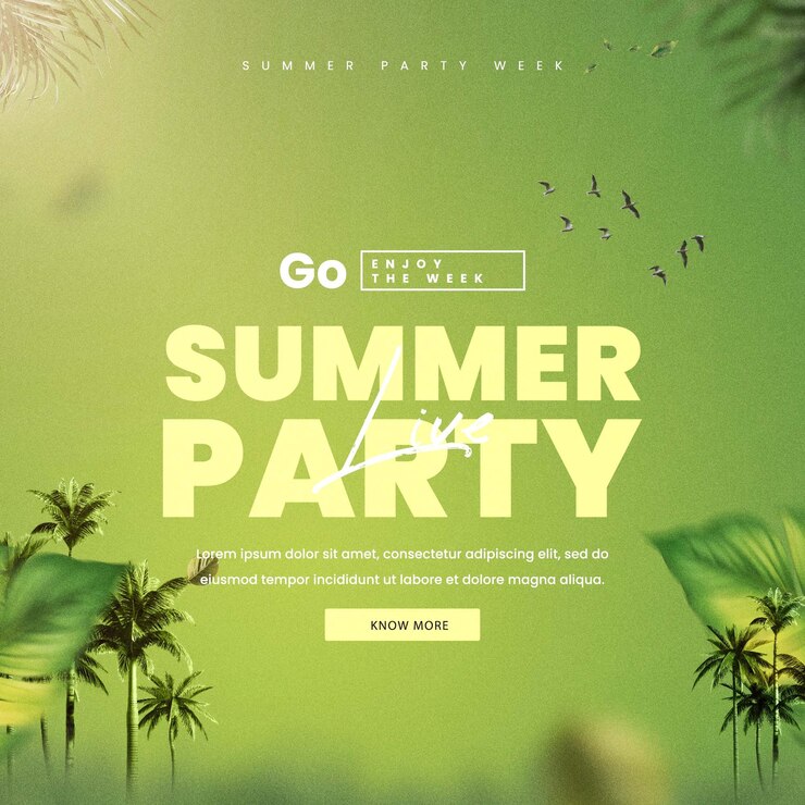 PSD fiesta de verano disfruta de la semana