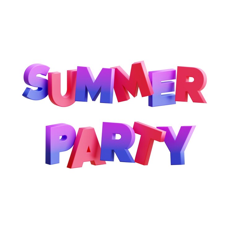 PSD la fiesta de verano es una ilustración de procesamiento 3d degradado aislado transparente