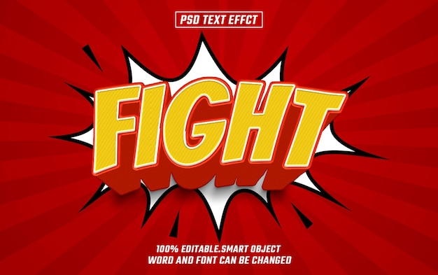 fight editable text font effect 3d text for title