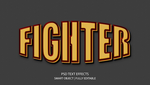 Fighter-Text-Effekt mit bearbeitbarem Schriftstil PSD