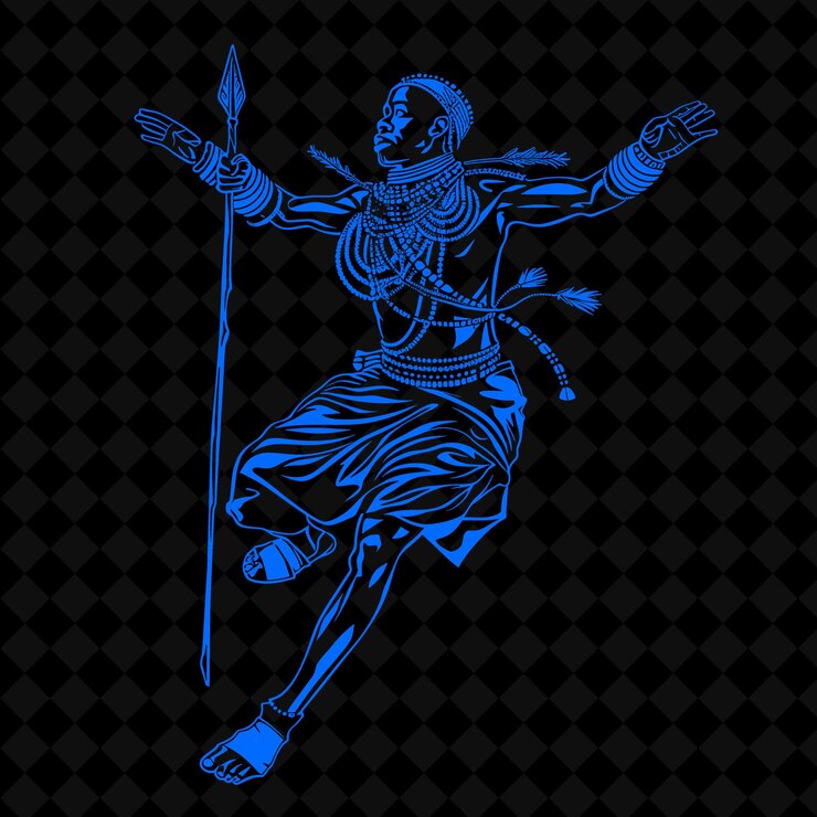 PSD una figura azul con una espada en un fondo negro con un fondo negro