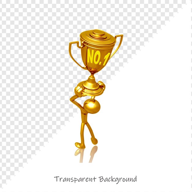 Figura dorada sosteniendo el trofeo número uno