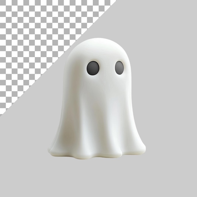 Figura de fantasma blanco un diseño de dibujos animados aislado en un fondo transparente