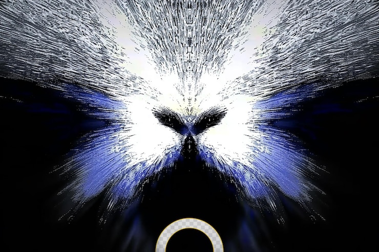 PSD figura geométrica fractal abstracta en un fondo transparente