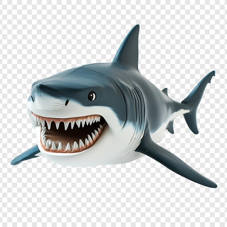 PSD figura de juguete del gran tiburón blanco