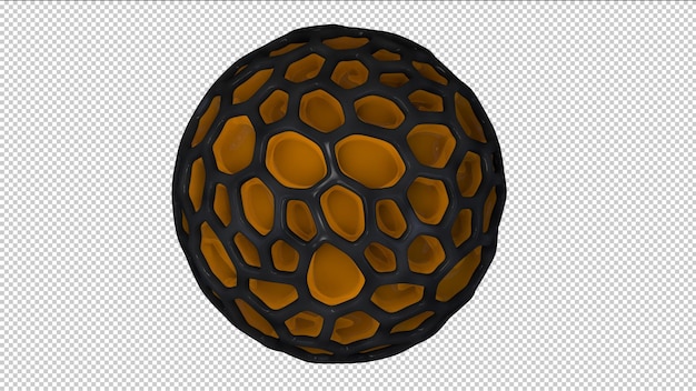 Figura laranja de abstração de renderização 3d