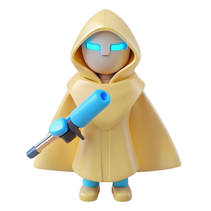 PSD una figura de lego con gafas y un arma