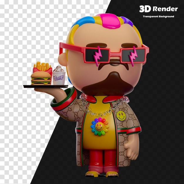 una figura de lego con gafas y un pastel en ella