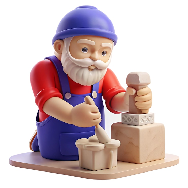 PSD una figura de lego con una gorra azul y una camisa roja