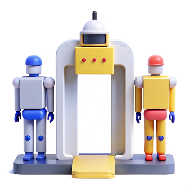 PSD una figura de lego con un robot a su lado