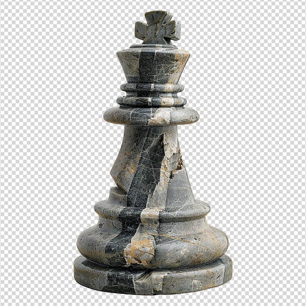 PSD figura de obispo de ajedrez de roca con fondo transparente