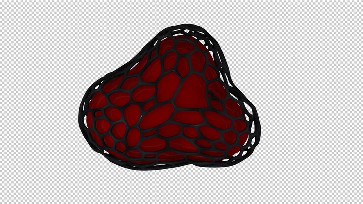 PSD figura vermelha de abstração de renderização 3d