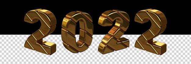 Figuras de oro 3d año nuevo 2022