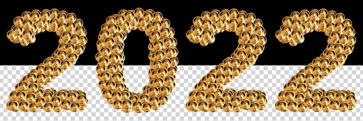 PSD figure d'oro 3d capodanno 2022