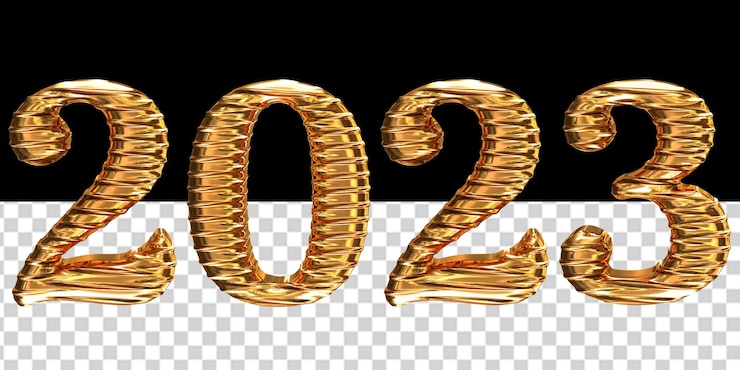 PSD figure di capodanno 2023 in oro