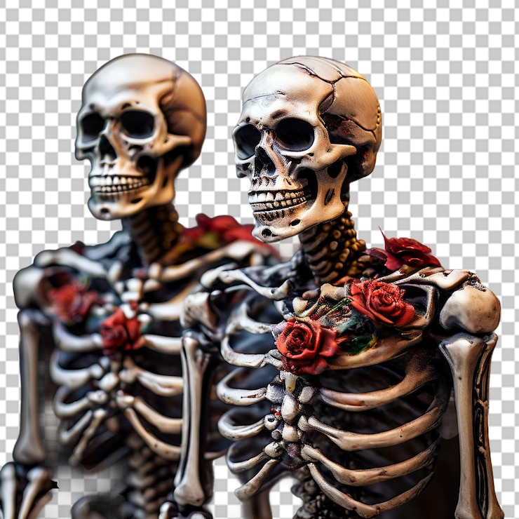 PSD figurillas del día de los muertos y de halloween