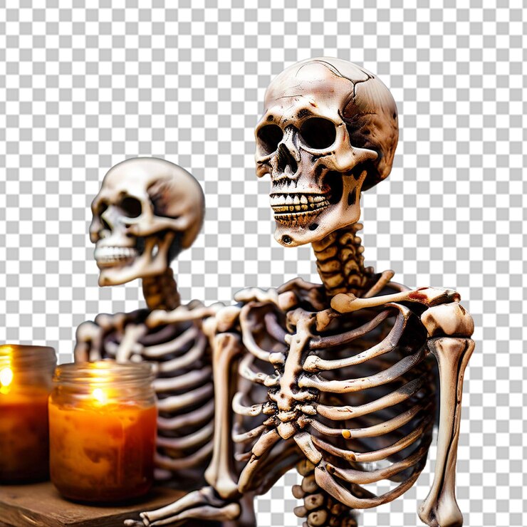 PSD figurillas del día de los muertos y de halloween