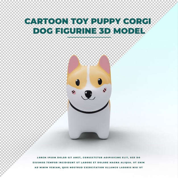 Figurina del cane Corgi del cucciolo del giocattolo del fumetto