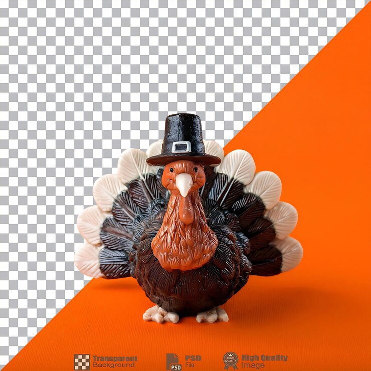 PSD figurina de pavo aislada