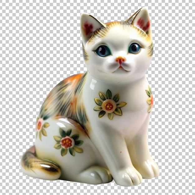 PSD figurine de chat en porcelaine