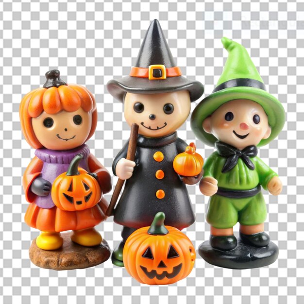 PSD des figurines d'halloween sur un fond transparent