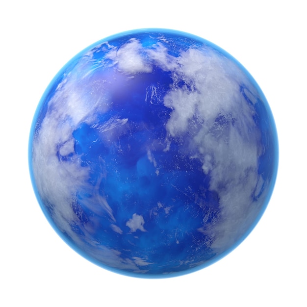 Fiktive Wasserplaneten isoliert transparenten Hintergrund 3D-Rendering