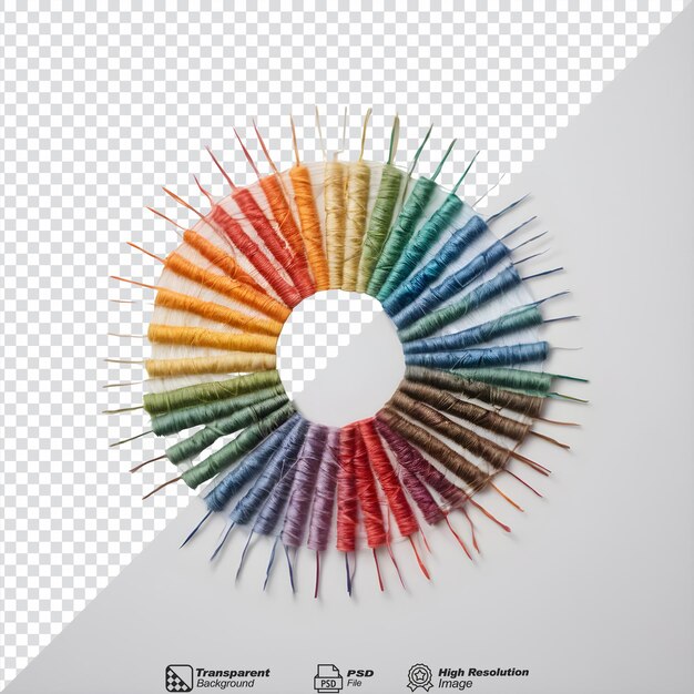 PSD fil de différentes couleurs sur un fond transparent isolé