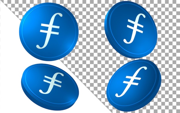 PSD fil filecoin classic 3d render ilustração token de moeda criptomoeda