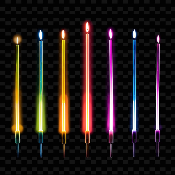 PSD una fila de luces de colores con un fondo negro