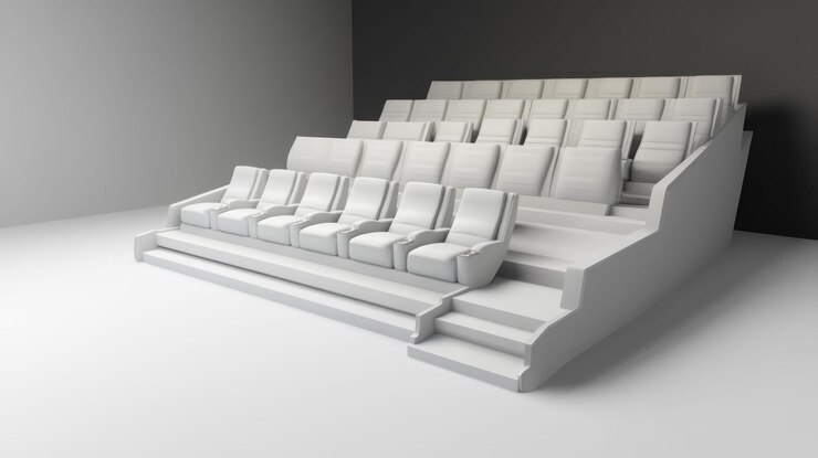 PSD filas de asientos vacías en un auditorio moderno