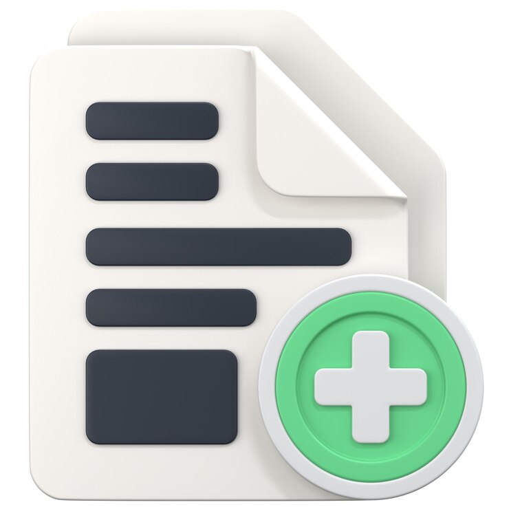 PSD file bianco con segno aggiungi documento iconica 3d illustrazione low poly style