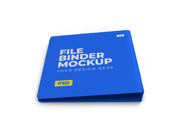 File Binder Mockup 3D em fundo branco isolado